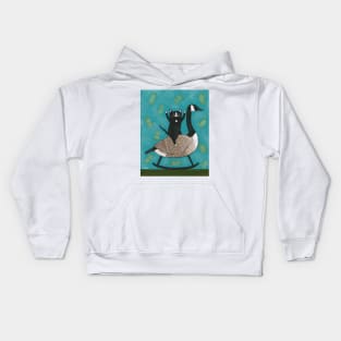 Cat on a Rocking Canadian Goose Kids Hoodie